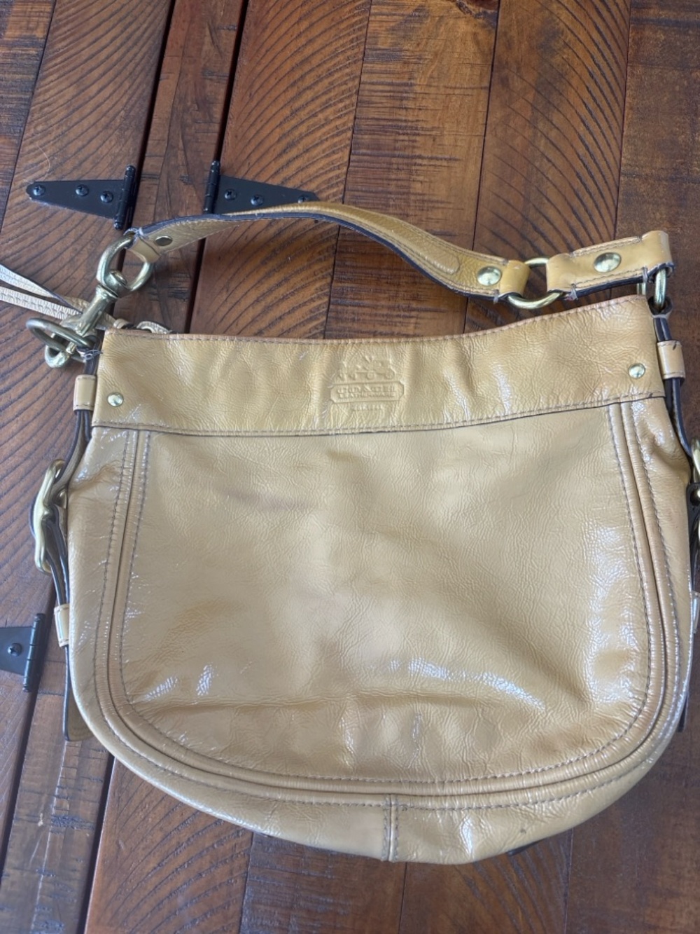 Coach Light Tan Leather Shoulder Hobo Bag